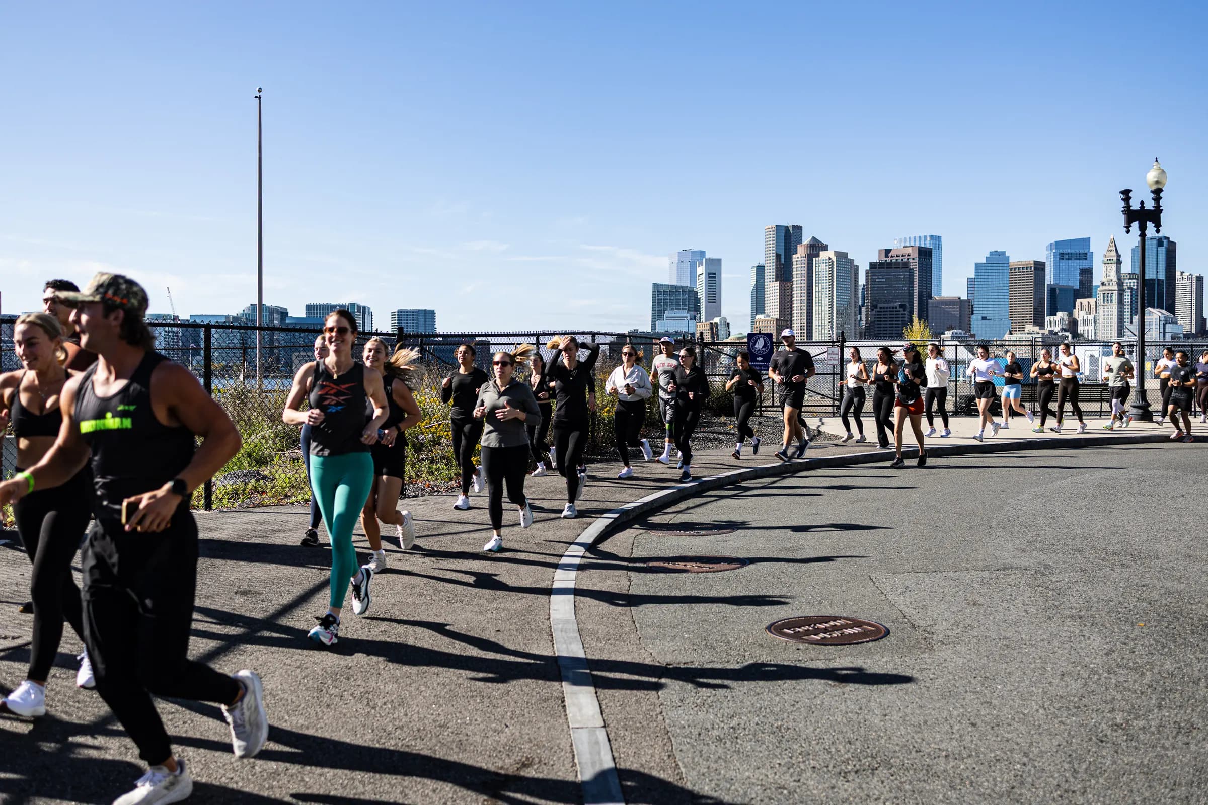 Boston runners racing together