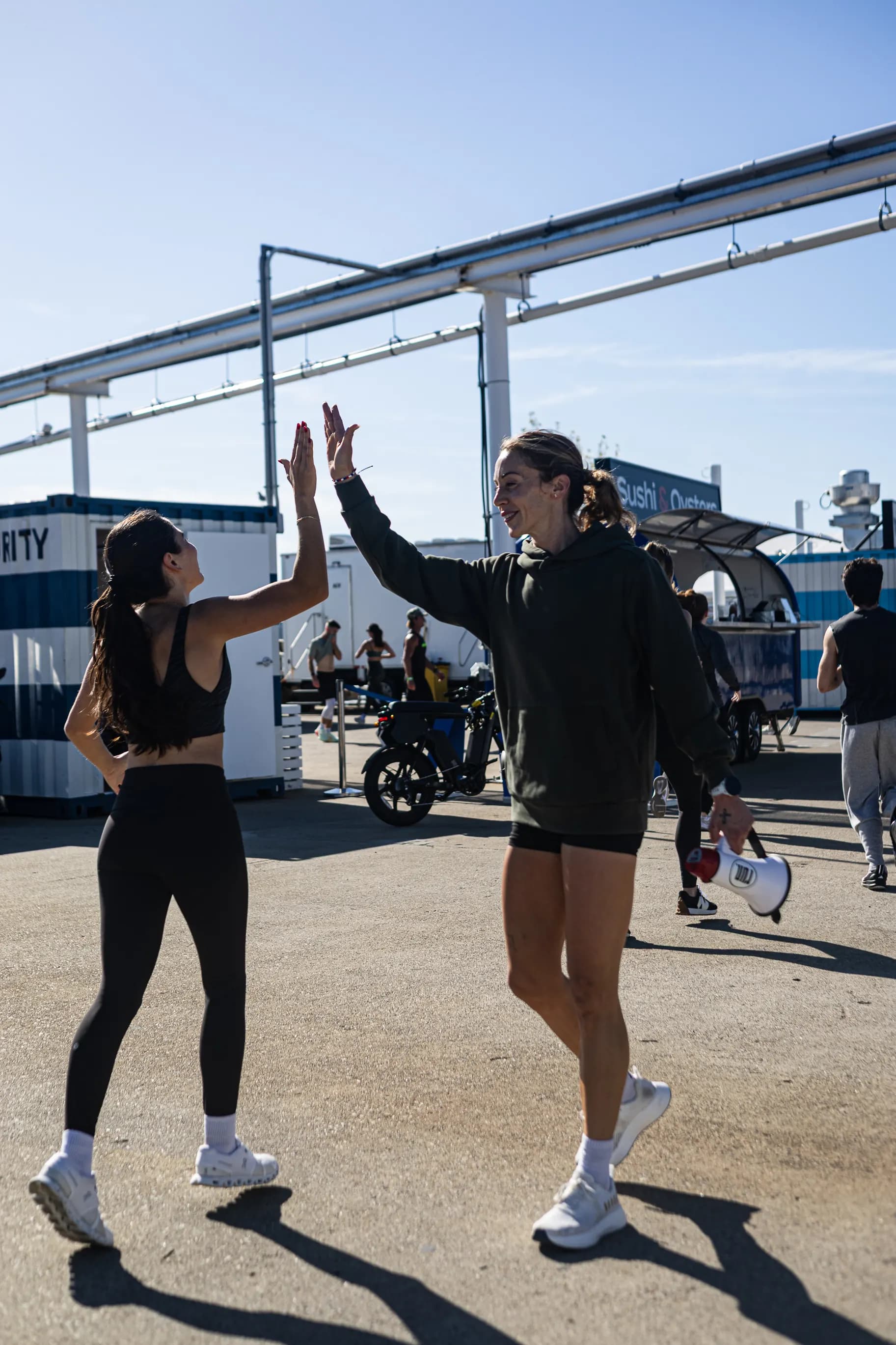 Boston runner training outdoors