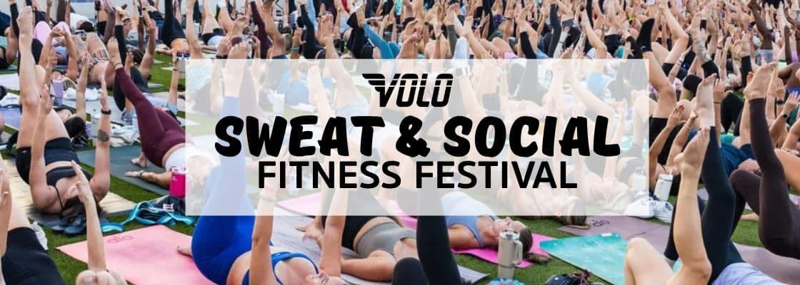 Volo's Sweat & Social Festival at Club Volo Assembly Row in Somerville, MA — a morning of yoga, strength bootcamp, and HYROX on Saturday, April 25, 2026.