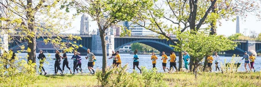 Boston runners at a fall race in 2025